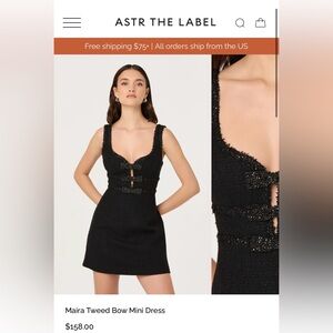 Astr Black Tweed Mini Dress